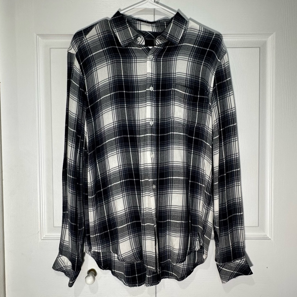 Rails Hunter Plaid Button-Up Shirt Blue & White Size Small Like New